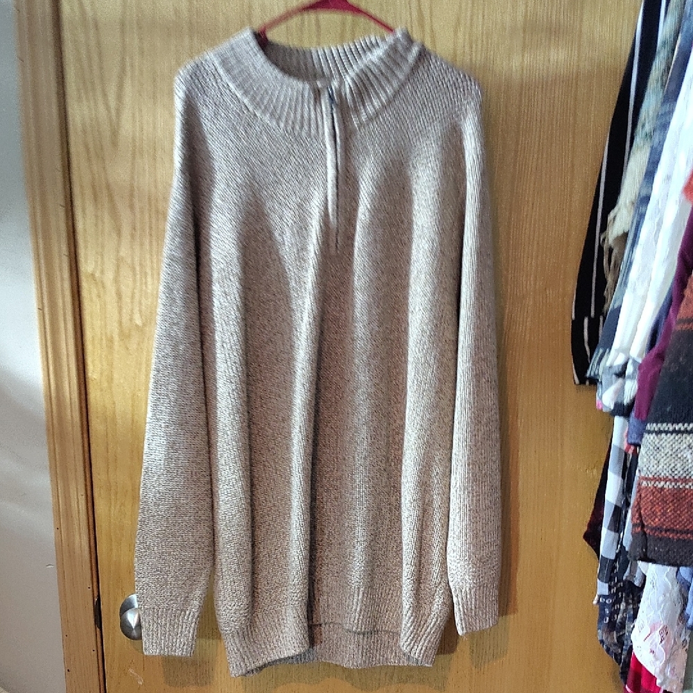 RedHead Men's Beige Knit Half-Zip Sweater